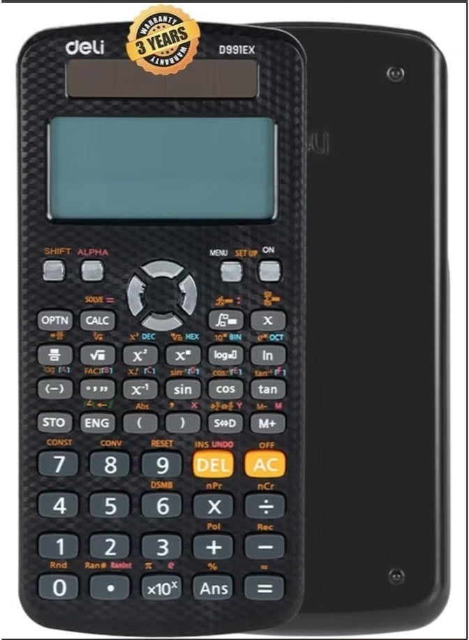 ديلي آلة حاسبة علمية ED 991EX، 552 وظيفة - 10+2 أرقام، أسود - Image 1